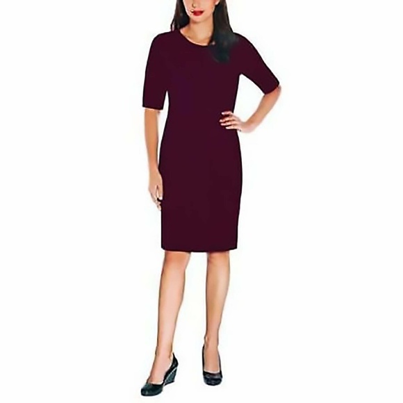 Mario Serrani Italy Maroon Bodycon Ribbed Dress - Picture 1 of 11